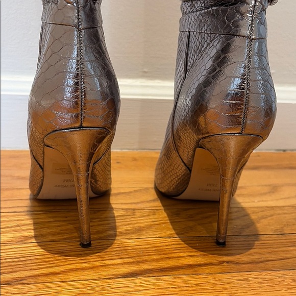 Silver Snakeskin Women's Boots - Picture 5 of 7